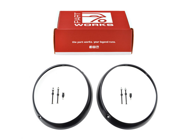 Anelli di fari 2x per Porsche 911 G '77 -'89 964 Nero +vite privo