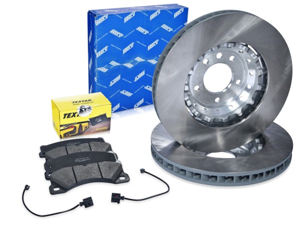 Discos de freio + pastilhas de freio + semana para a Porsche Cayenne 958 Pr. 1zl 1LH frente