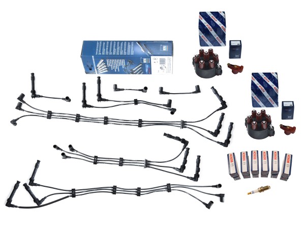 Ignition cable set + ignition distributor + spark plugs for Porsche 993 Carrera Set