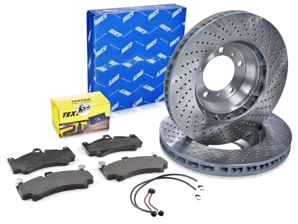 2x remschijven + blokken + WaKo voor PORSCHE 997 3.6 3.8 Turbo S FRONT