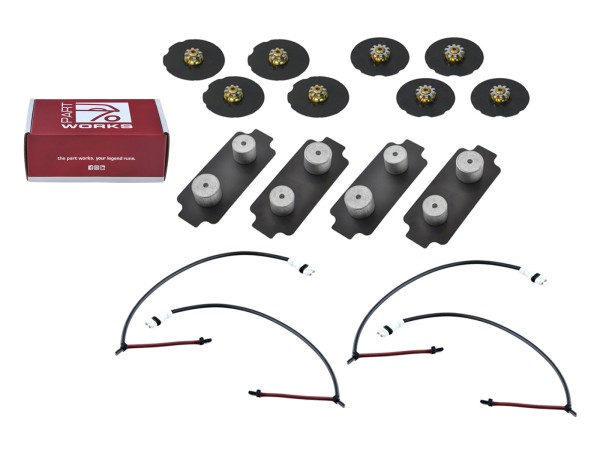 Dämpfungsbleche + Warnkontakte für PORSCHE 996 Carrera VORNE + HINTEN SET