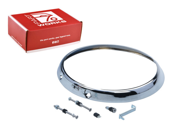1x headlight ring for Porsche 911 F G Carrera Turbo Lackring Chromium + screws