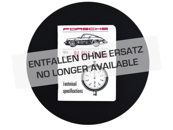 Manual de taller para Porsche 911 2.7 S Carrera '74 Especificaciones técnicas EN