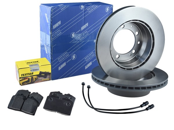 Bremsscheiben + Bremsbeläge + WK für PORSCHE 944 Turbo 2.5 bis -'86 HINTEN